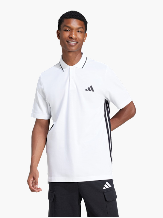adidas Essentials 3-Streifen Piqué Poloshirt Weiß 142646 2