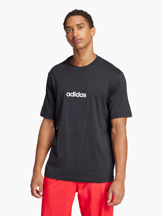 adidas Essentials Linear Single Jersey T-Shirt Schwarz 142480 2