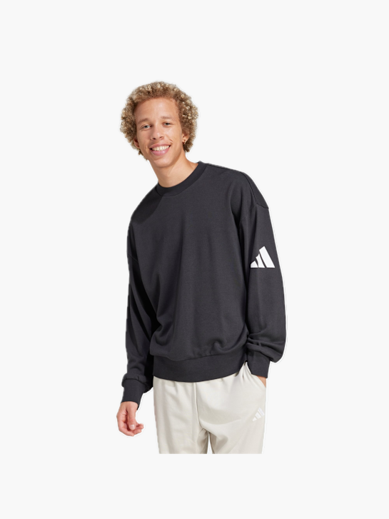 adidas Essentials Loose Fit 3 Bar Logo Sweatshirt Schwarz 132294 2