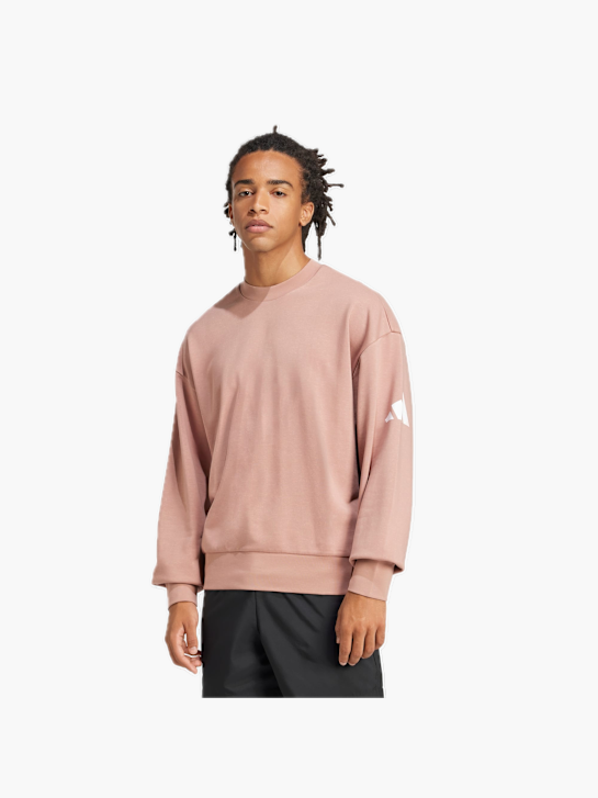 adidas Essentials Loose Fit 3 Bar Logo Sweatshirt Pink 132296 2