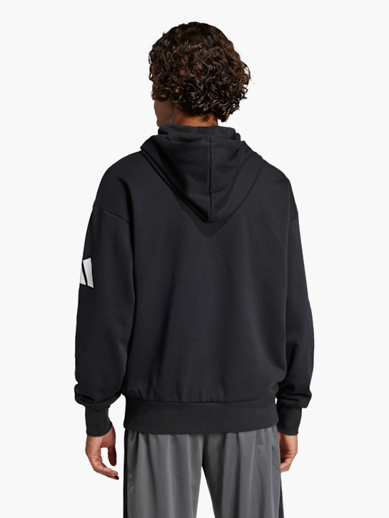 adidas Essentials Loose-Fit 3-Streifen Logo French Terry Hoodie Schwarz 142491 3