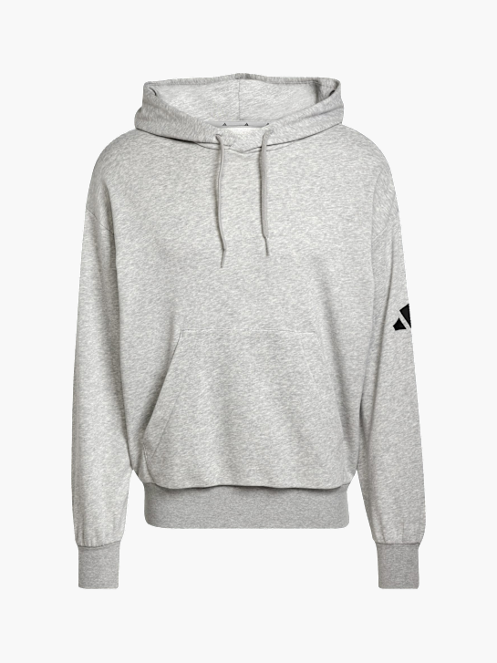 adidas Essentials Loose-Fit 3-Streifen Logo French Terry Hoodie Grau 142492 1