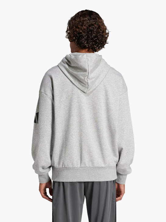 adidas Essentials Loose-Fit 3-Streifen Logo French Terry Hoodie Grau 142492 3