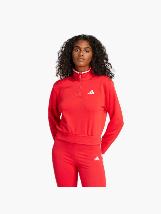 adidas Essentials Color Pop French Terry Crop Quarter-Zip Originals Jacke Rot 132674 2