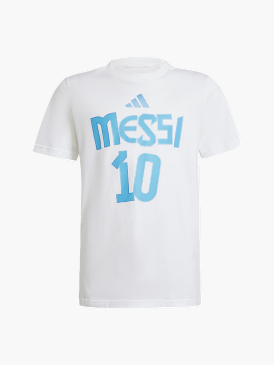 adidas Messi Name and Number Graphic Kids T-Shirt Weiß 132380 1