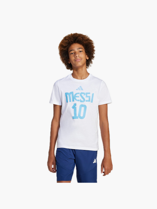 adidas Messi Name and Number Graphic Kids T-Shirt Weiß 132380 2