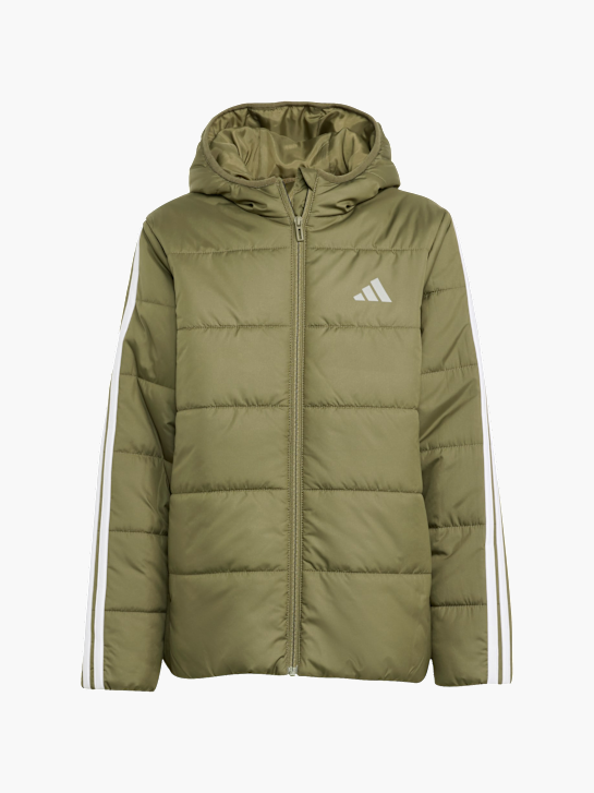 adidas Essentials 3-Streifen gefütterte Kinderjacke Grün 142224 1
