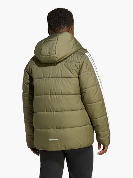 adidas Essentials 3-Streifen gefütterte Kinderjacke Grün 142224 3