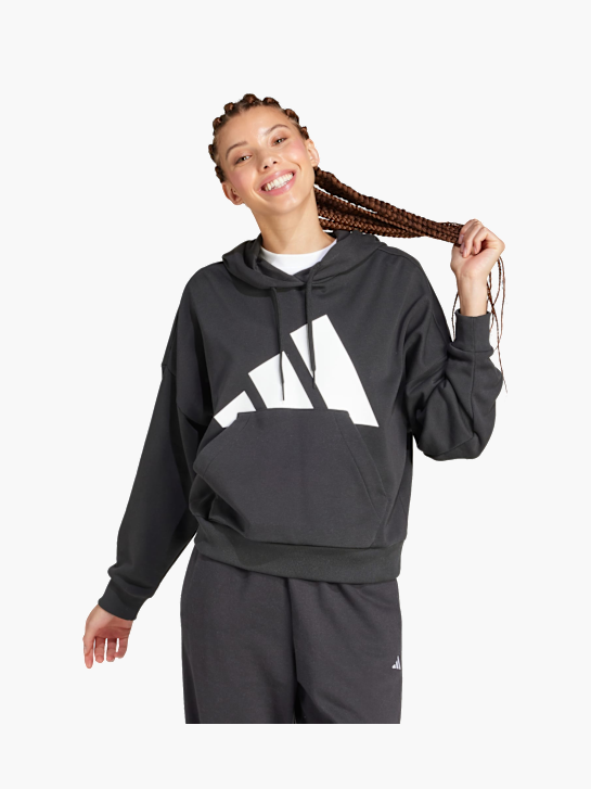 adidas Essentials Big Logo French Terry Loose Hoodie Schwarz 142268 2