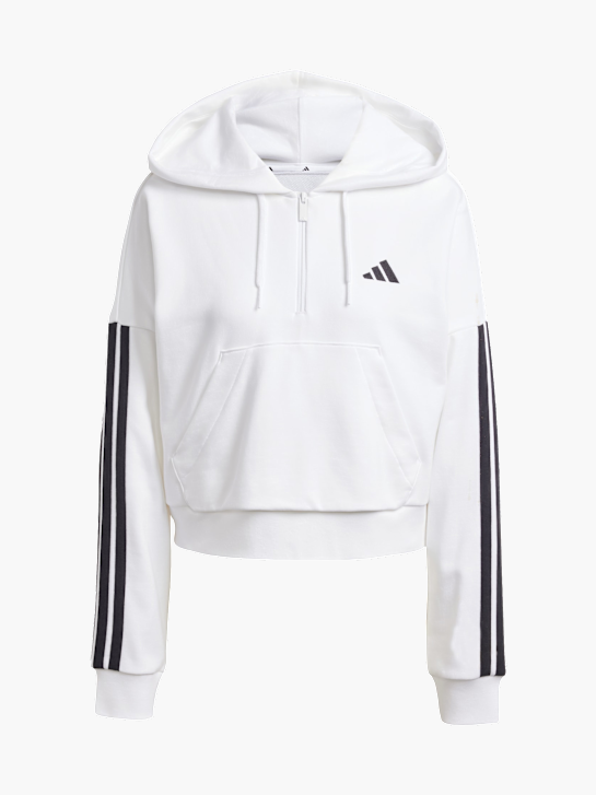 adidas Essentials 3-Streifen French Terry Quarter-Zip Hoodie Weiß 142269 1