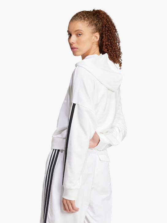 adidas Essentials 3-Streifen French Terry Quarter-Zip Hoodie Weiß 142269 3