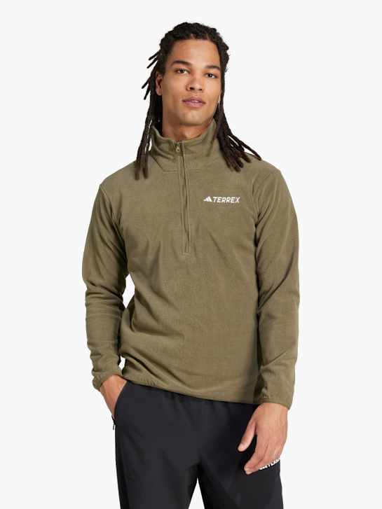 adidas Multi Essentials 1/2 Zip Fleeceoberteil Olive 142558 2