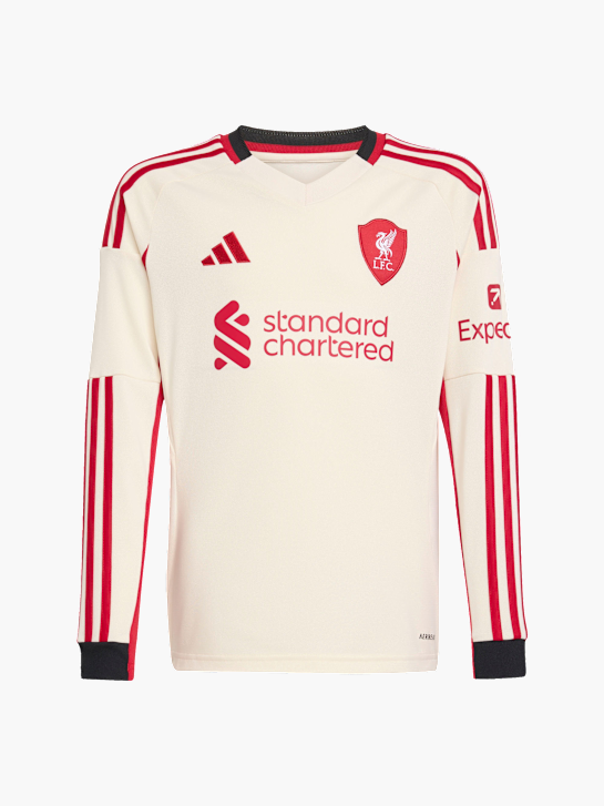 adidas Liverpool FC 25/26 Langärmeliges Auswärtstrikot für Kinder Weiß 141547 1