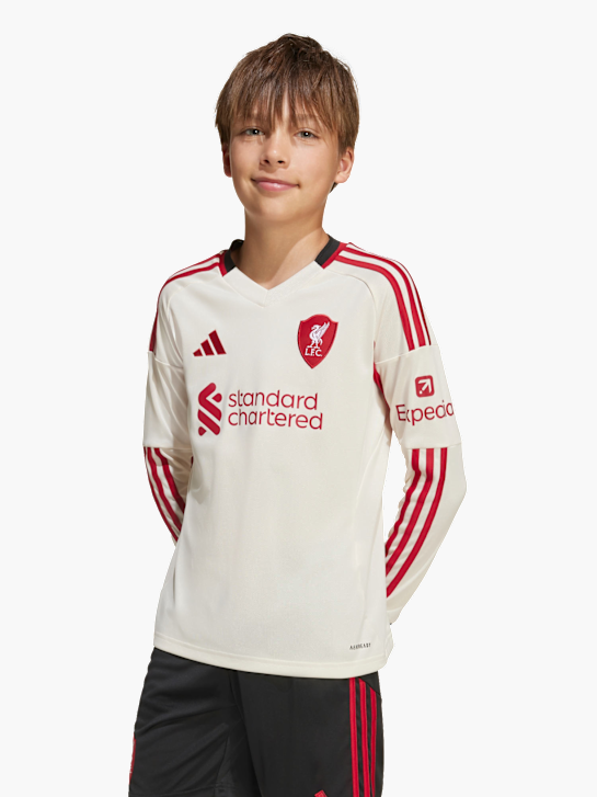 adidas Liverpool FC 25/26 Langärmeliges Auswärtstrikot für Kinder Weiß 141547 3