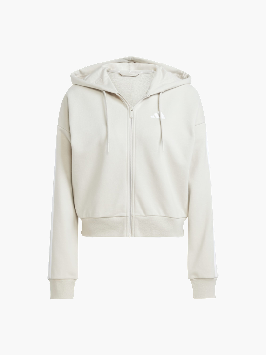 adidas Essentials 3-Streifen French Terry Kapuzenjacke Beige 156468 1