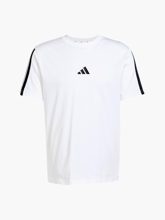adidas Essentials 3-Streifen Single Jersey T-Shirt Weiß 141421 1