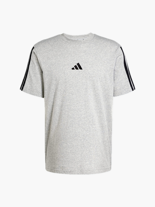 adidas Essentials 3-Streifen Single Jersey T-Shirt Grau 131995 1
