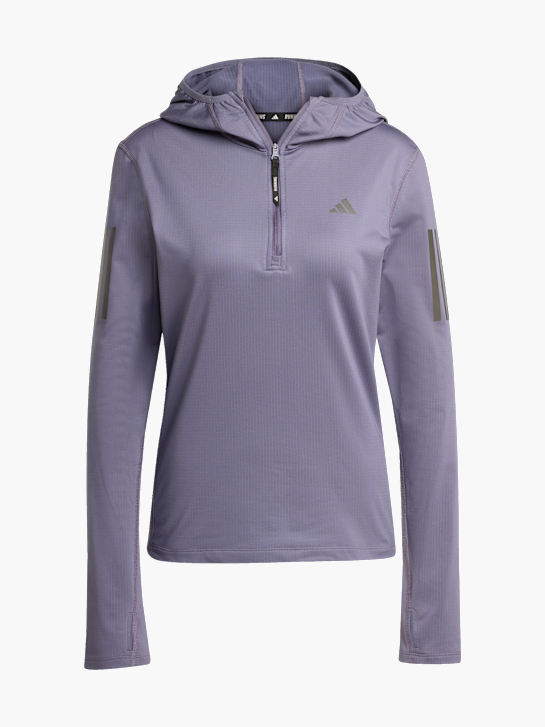 adidas Own The Run Winterized Hoodie mit halbem Reißverschluss Lila 142471 1