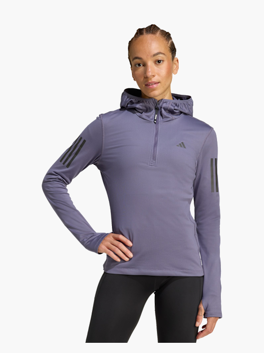 adidas Own The Run Winterized Hoodie mit halbem Reißverschluss Lila 142471 2
