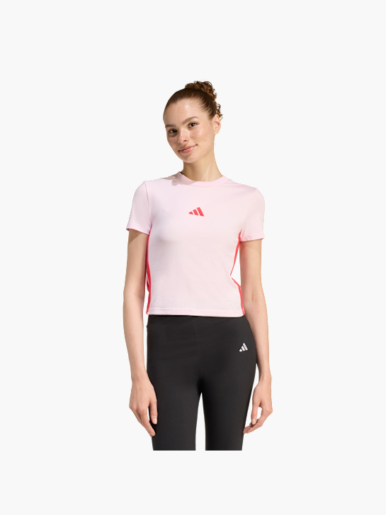 adidas Essentials 3-Streifen Slim Baby T-Shirt Rosa 156473 2
