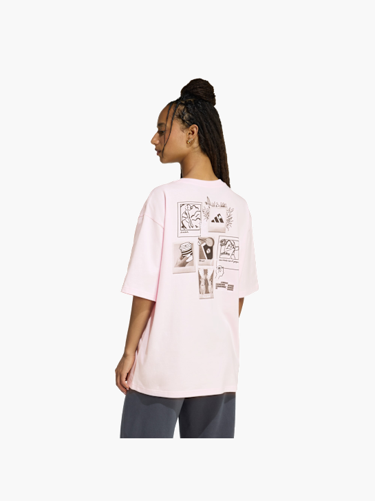 adidas MINI EMBROIDERY OVERSIZED GRAPHIC T-SHIRT Rosa 156928 3