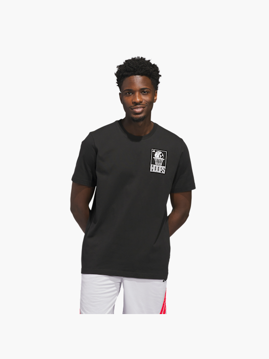 adidas World Wide Hoops Graphic T-Shirt Schwarz 156025 2