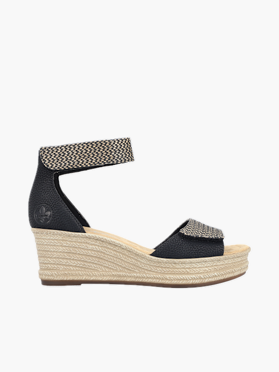 Rieker Damen Keilsandaletten Schwarz 137364 1