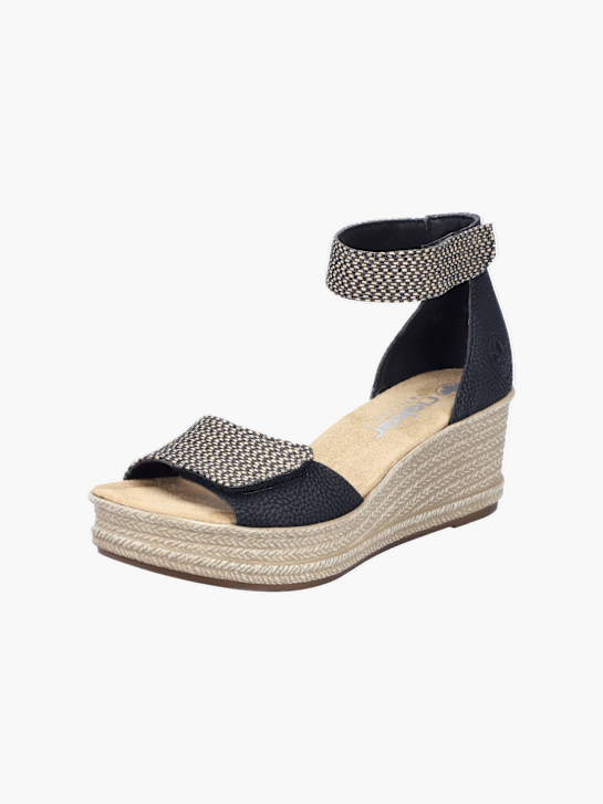 Rieker Damen Keilsandaletten Schwarz 137364 2