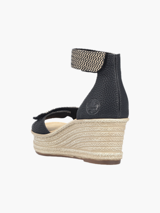 Rieker Damen Keilsandaletten Schwarz 137364 3