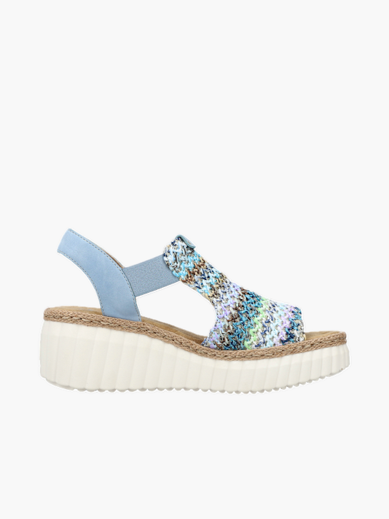 Rieker Damen Keilsandaletten Blau 137377 3