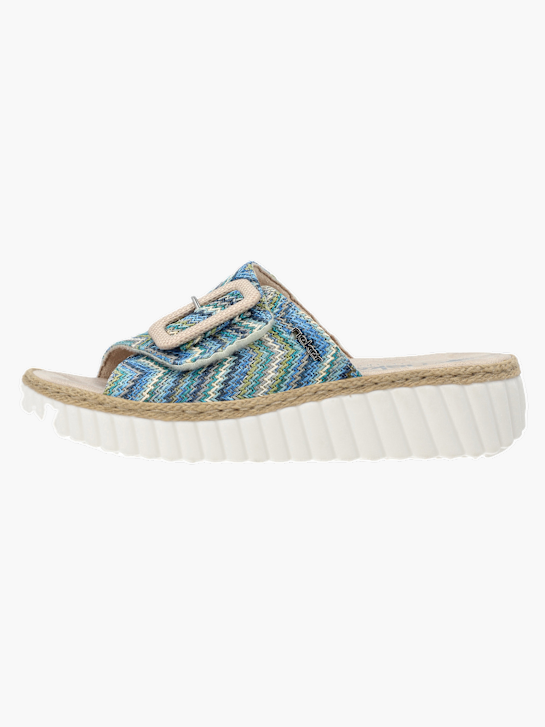 Rieker Damen Pantoletten Blau 137378 2