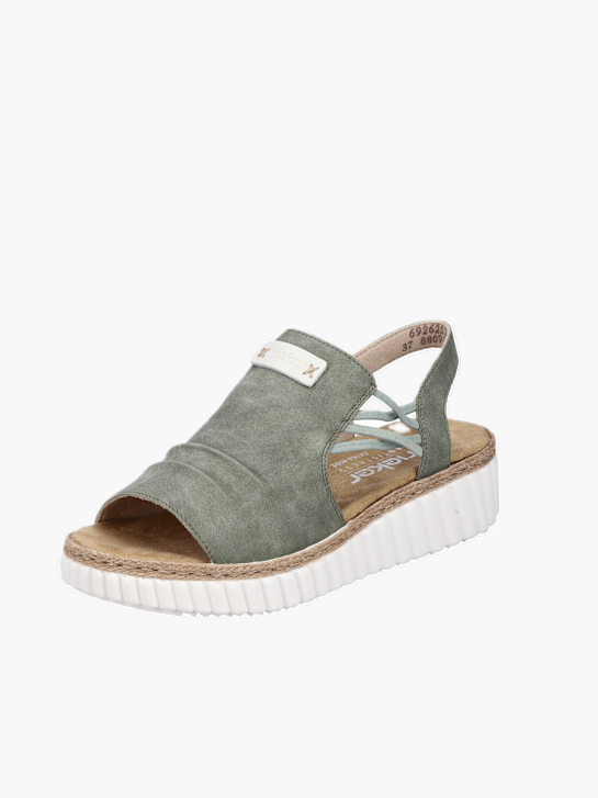 Rieker Damen Keilsandaletten Grün 137381 2