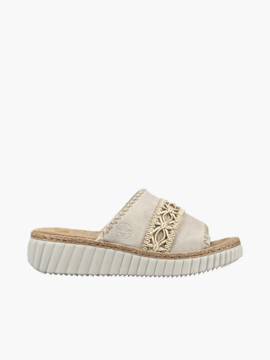 Rieker Damen Pantoletten Beige 137382 1