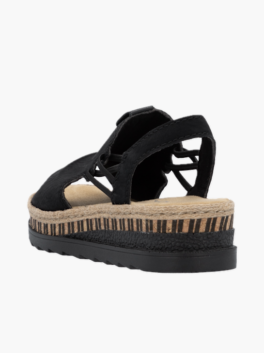 Rieker Damen Keilsandaletten Schwarz 136457 3