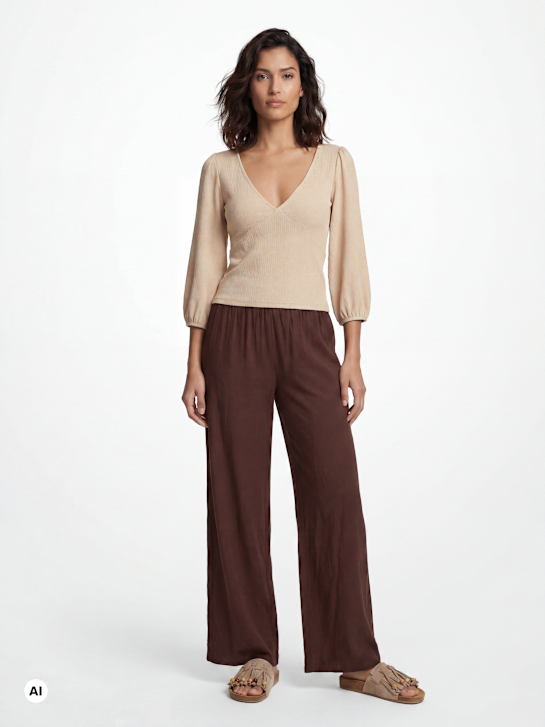 PIECES Pantalon en tissu Bordeaux 122730 1