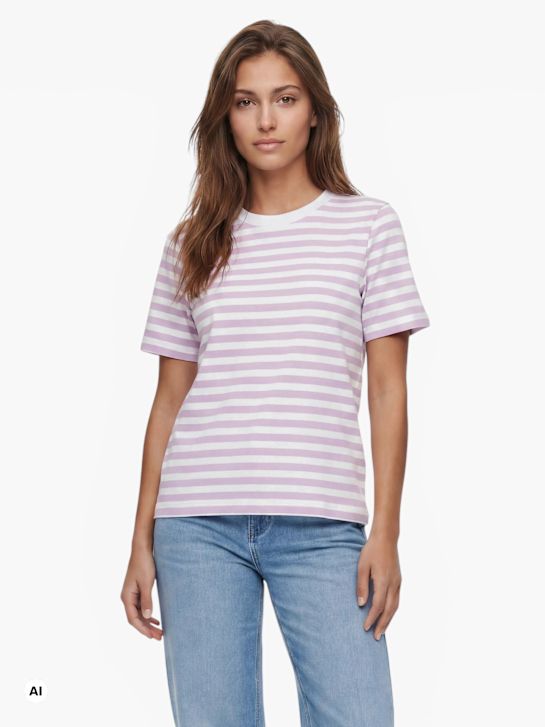 PIECES T-Shirt Fioletowy 123001 1