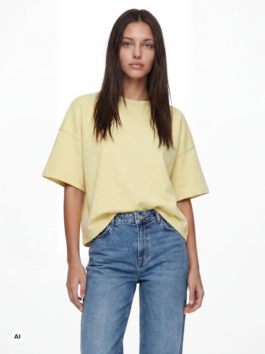 PIECES Tee-shirt jaune 123017 1