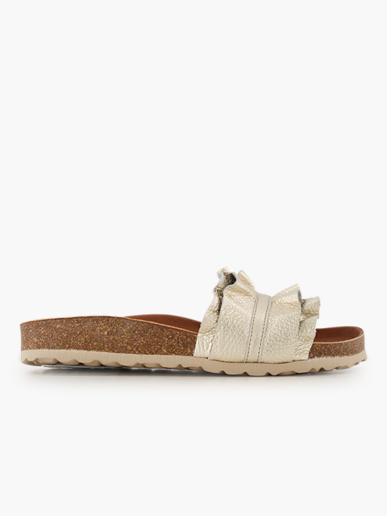 Verbenas Flache Pantolette Gold 94884 2