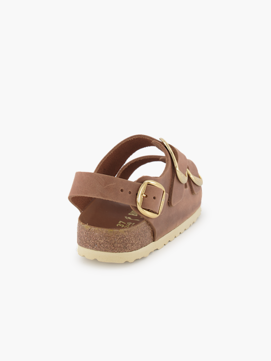 Birkenstock Flache Pantolette Cognac 92266 4