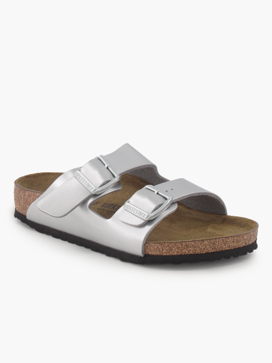 Birkenstock Flache Pantolette Silber 92405 1