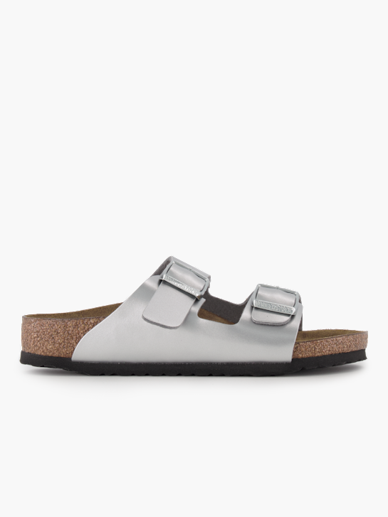 Birkenstock Flache Pantolette Silber 92405 2