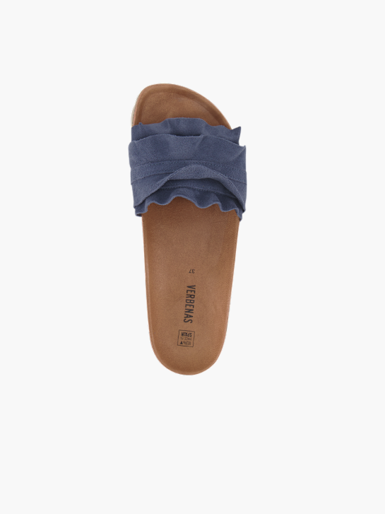 Verbenas Flache Pantolette Blau 92466 3