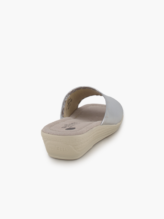 Wellness Flache Pantolette Silber 92758 5