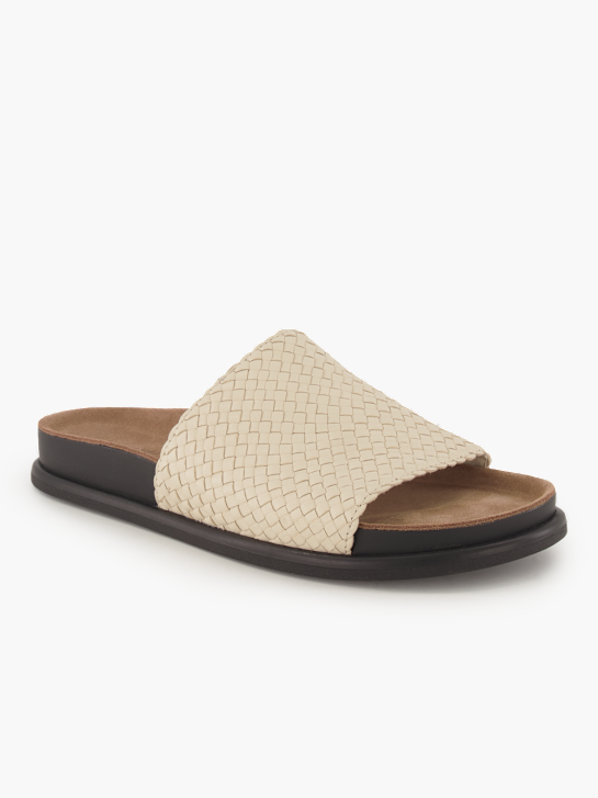 Vagabond Flache Pantolette Creme 96043 1