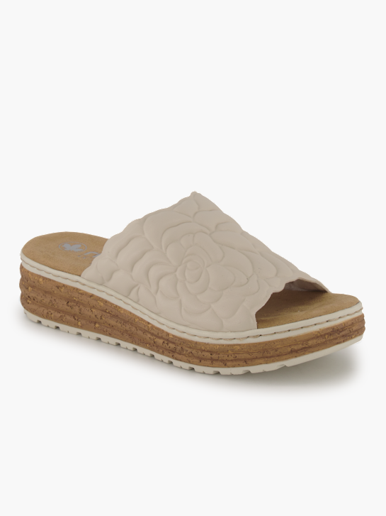 Rieker Flache Pantolette Creme 96199 1