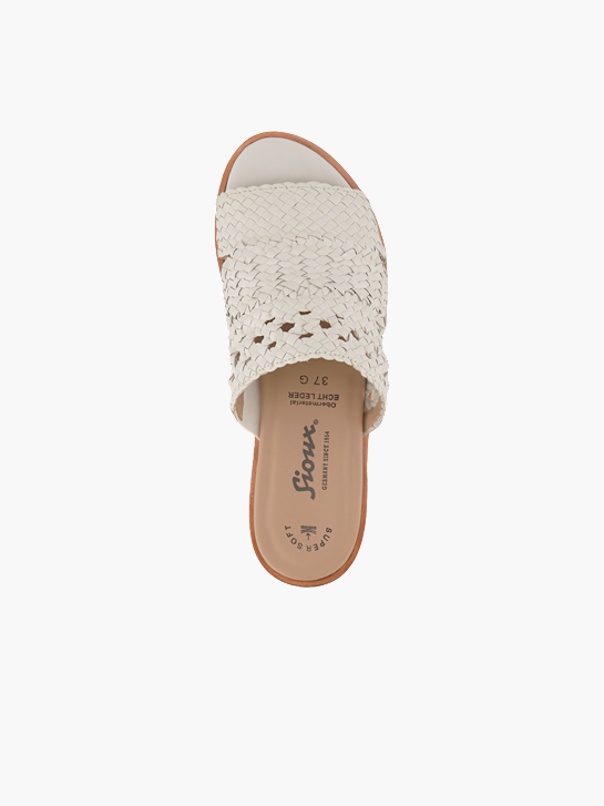 Sioux Flache Pantolette Weiss 96272 3