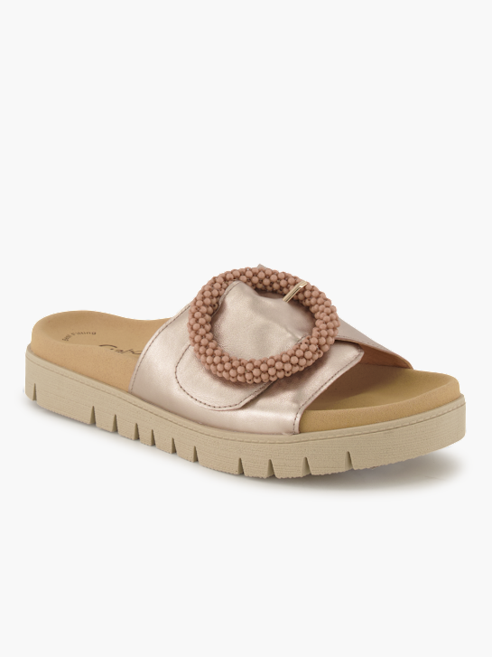 Gabor Flache Pantolette Gold 96274 1