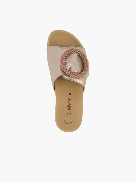 Gabor Flache Pantolette Gold 96274 3