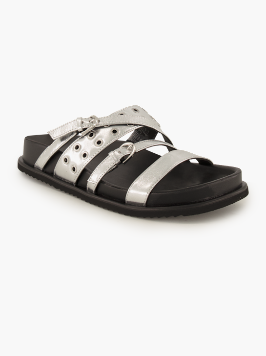 NEWD Flache Pantolette Silber 96320 1