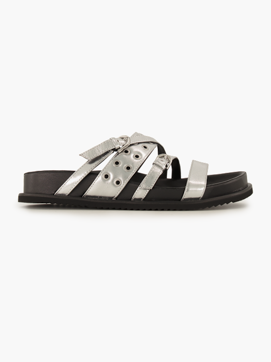 NEWD Flache Pantolette Silber 96320 2